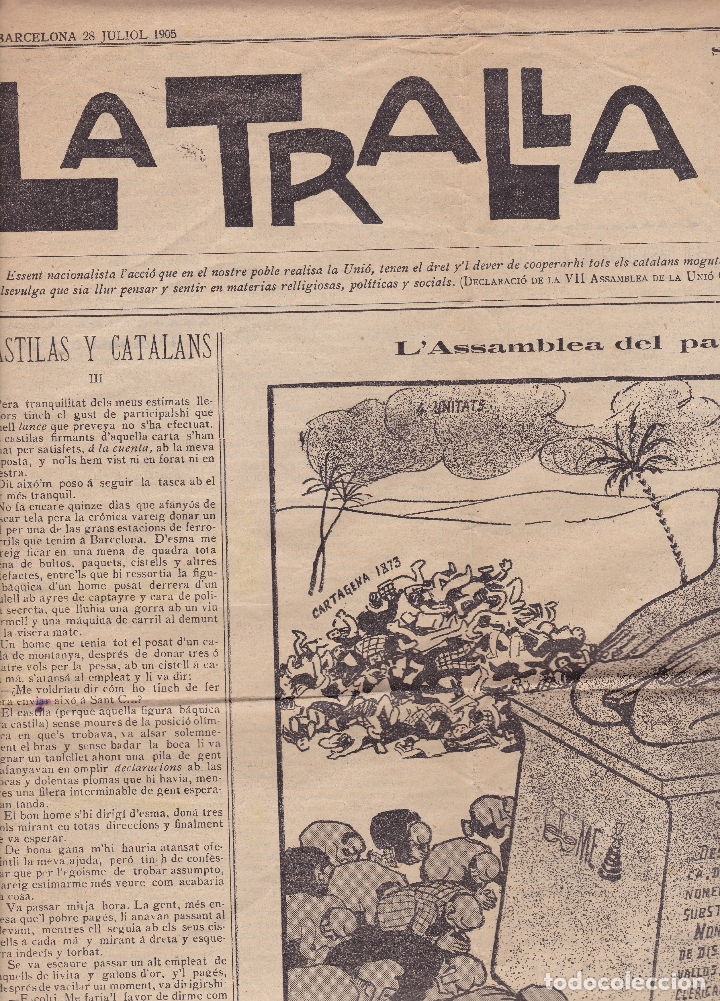 Coleccionismo de revistas y peri&oacute;dicos: La Tralla Barcelona 1905 L' Assamblea del Patum