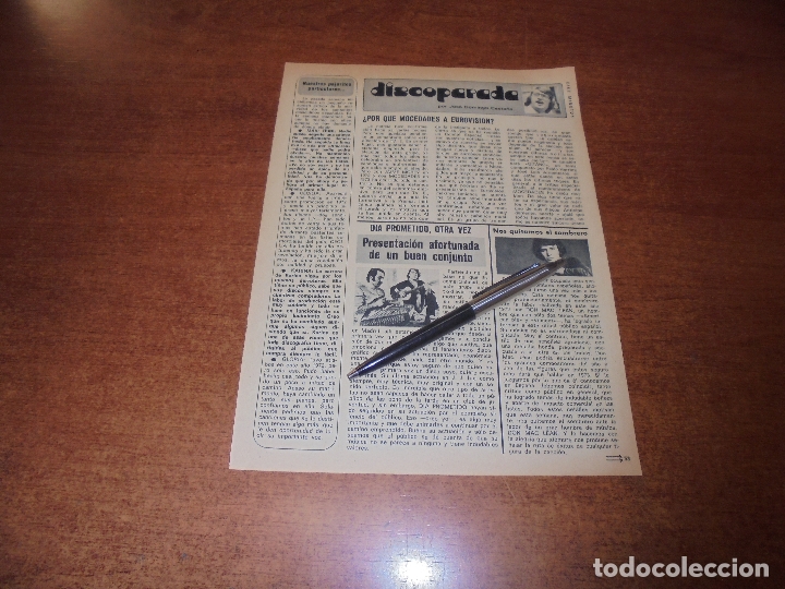 Coleccionismo de Revistas y Peri&oacute;dicos: CLIPPING 1973: PRESENTACI&Oacute;N DE UN BUEN CONJUNTO:D&Iacute;A PROMETIDO - DON MAC LEAN - MOCEDADES