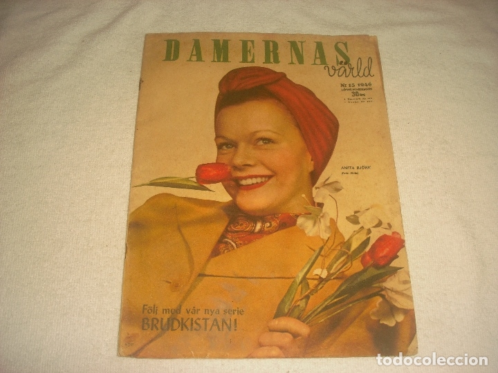 Collection Magazines and Newspapers: DAMERNAS. REVISTA DE MODA DE 1946. EN PORTADA ANITA BJORK. IDIOMA EXTRANJERO.