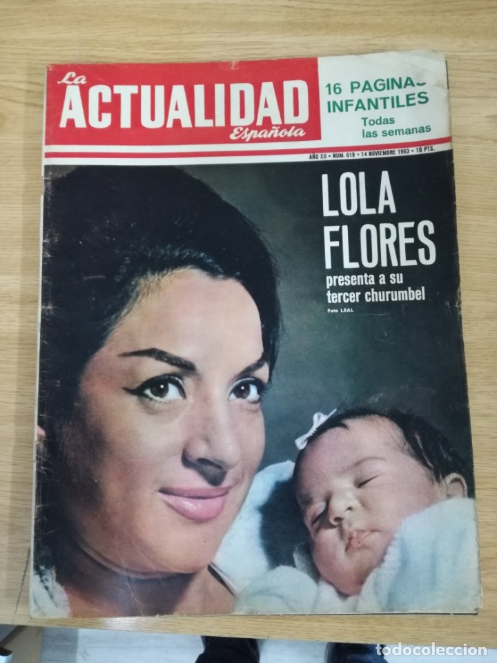 Collectionnisme de Revues et Journaux: ACTUALIDAD ESPA&Ntilde;OLA,LOLA FLORES,SU TERCER HIJO-REPORTAJE DE PASTORES POR TIERRAS DE SORIA