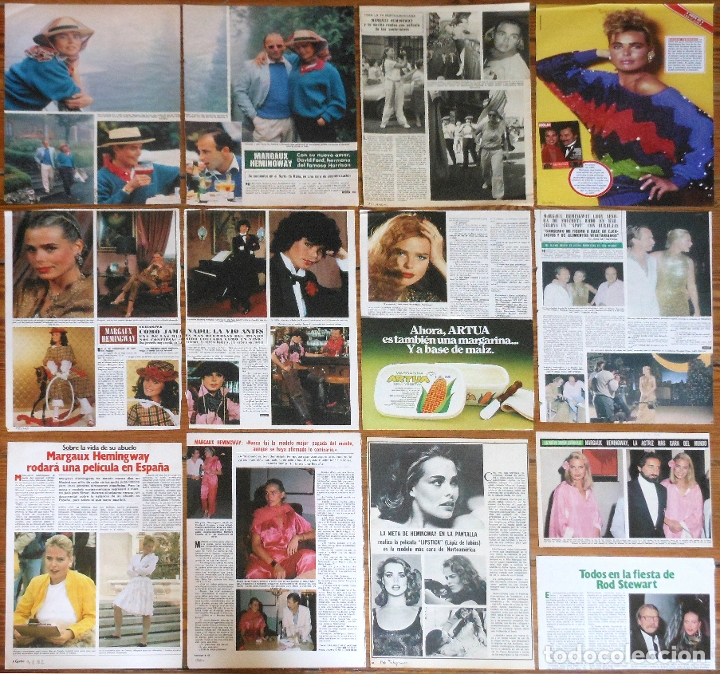 Coleccionismo de Revistas y Peri&oacute;dicos: MARGAUX HEMINGWAY lote prensa spanish clippings 1970s/80s photos magazine articles actress