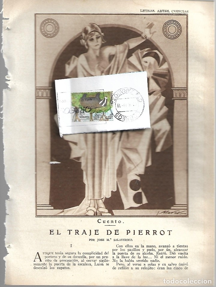 Collectionnisme de Revues et Journaux: BYN 26 FEB 1928.N&ordm; 1919. CUENTO EL TRAJE DE PIERROT JOSE MARIA SALAVERRIA DIBUJO MARCO