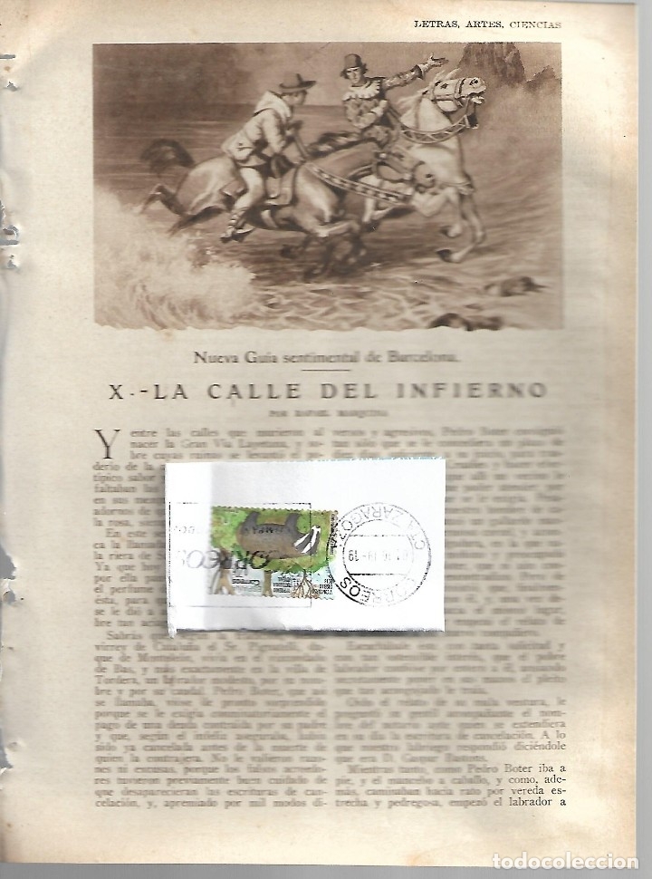 Sammeln von Zeitschriften und Zeitungen: BYN 26 FEB 1928.N&ordm; 1919.GUIA SENTIMENTAL BARCELONA  CALLE DEL INFIERNO RAFAEL MARQUINA PEDRAZA OSTOS