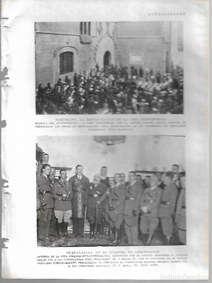 Collezionismo di Riviste e Giornali: BYN 26 FEB 1928.N&ordm;1919.BARCELONA RESTAURACION AYUNTAMIENTO GUADALAJARA AEROESTACION SILENO