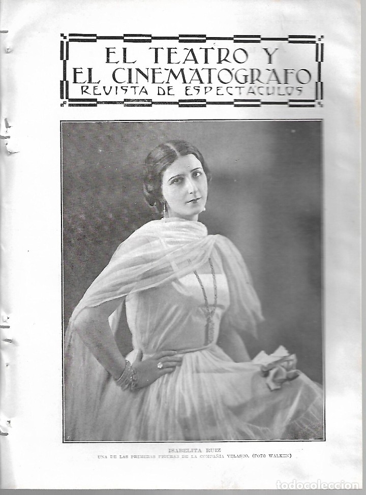Collectionnisme de Revues et Journaux: BYN 26 FEB 1928.N&ordm;1919.ISABELITA RUIZ. . TELLEZ MORENO. JACINTO BEVAVENTE TEATRO CALDERON