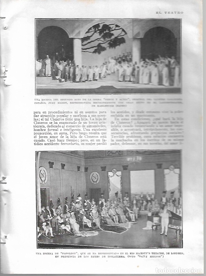 Collectionnisme de Revues et Journaux: BYN 26 FEB 1928.N&ordm;1919.JUAN MANEN. NAPOLEON. HERALDO DE MADRID MANUEL FONTDEVILA TEATRO ROMEA