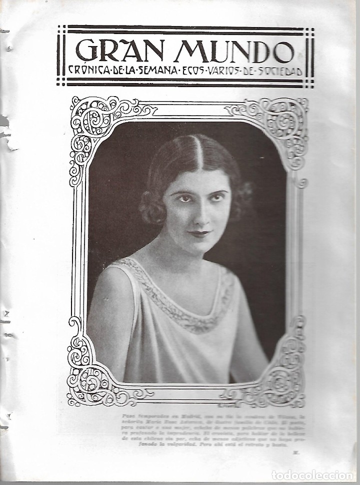 Collection Magazines and Newspapers: BYN 26 FEB 1928.N&ordm;1919.CONDESA DE VILANA. MARIA ROSA ASTORECA BODA BILBAO OLAVARRI  ZUBALBURO TILLY