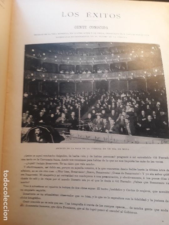 Coleccionismo de Revistas y Peri&oacute;dicos: GENTE CONOCIDA DE JACINTO BENAVENTE - TEATRO DE LA COMEDIA  -3 PAGINAS - A&Ntilde;O 1896