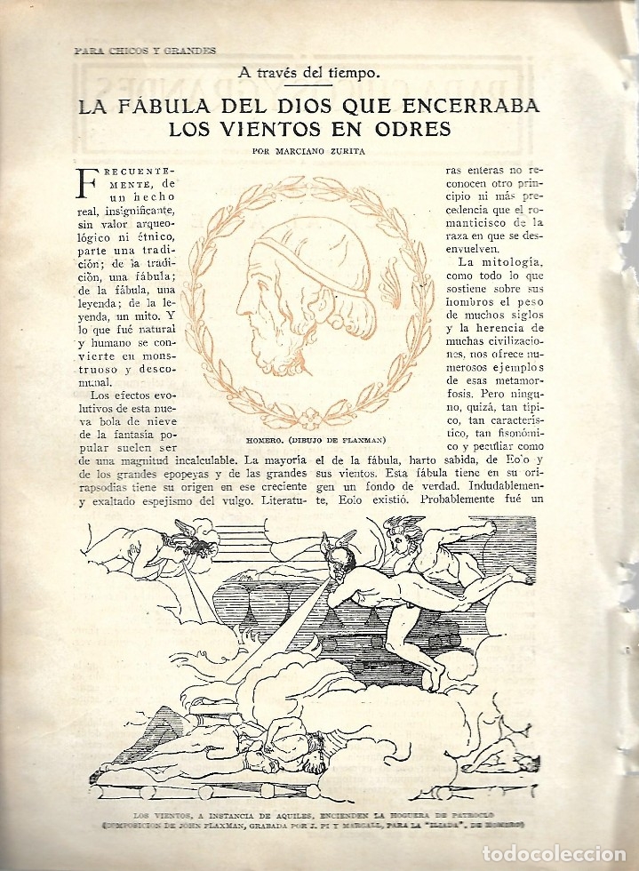 Coleccionismo de revistas y peri&oacute;dicos: BYN 26 FEB 1928.N&ordm;1919. MARCIANO ZURITA  FABULA DEL DIOS QUE ENCERRABA LOS VIENTOS. FELIPE SASSONE
