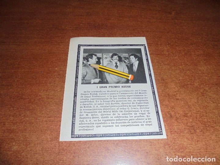 Coleccionismo de revistas y peri&oacute;dicos: RETAL 1976: I GRAN PREMIO KODAK DE ESQU&Iacute; PROFESIONAL.