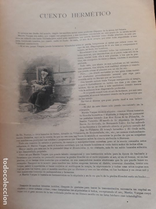Collezionismo di Riviste e Giornali: CUENTO  HERMETICO  DE ALEJANDRO LARRUBIERA - HOJA A&Ntilde;O 1896 - PROCEDENTE DE REVISTA BLANCO Y NEGRO