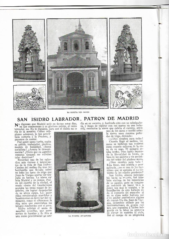 Collezionismo di Riviste e Giornali: A&Ntilde;O 1914 SAN ISIDRO PATRON MADRID PROCESION LOZANO SIDRO DIBUJO PINTURA MONTERO RIOS MUERTE ENTIERRO