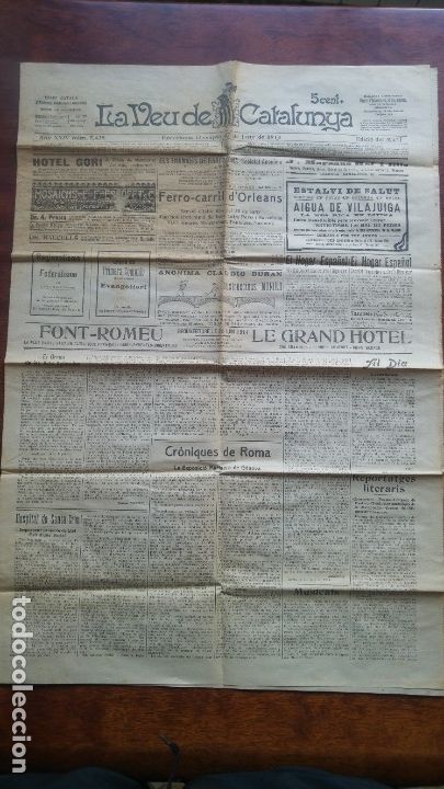 Sammeln von Zeitschriften und Zeitungen: AIGUA DE VILAJUIGA FERROCARRIL D'ORLEANS TRAMVIES BARCELONA SANT PERE DE RIBAS DIARI ANY 1914
