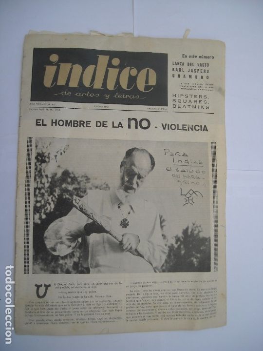 Coleccionismo de Revistas y Peri&oacute;dicos: &Iacute;NDICE DE ARTES Y LETRAS N&Uacute;MERO 157 ENERO 1962 UNAMUNO GANDHI