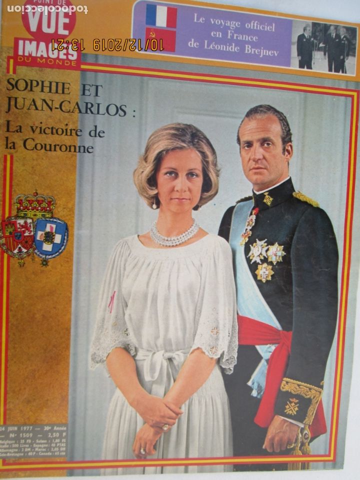 Colecionismo de Revistas e Jornais: POINT DE VUE , IMAGES DU MONDE N&ordm; 1509 24-06-1977- SOFIA Y JUAN CARLOS , LA VICTORIA DE LA CORONA