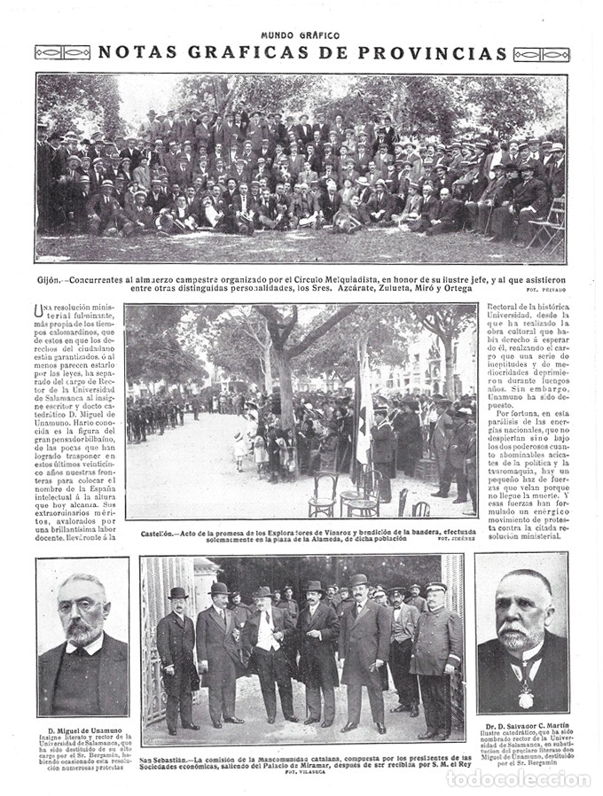 Coleccionismo de Revistas y Peri&oacute;dicos: 1914 HOJA REVISTA SALVADOR C. MART&Iacute;N NUEVO RECTOR UNIVERSIDAD DE SALAMANCA SUSTITUTO DE UNAMUNO
