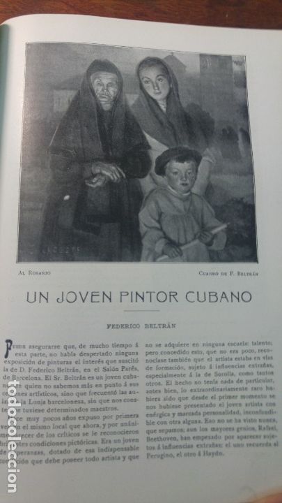 Sammeln von Zeitschriften und Zeitungen: FEDERICO BELTRAN UN JOVEN PINTOR CUBANO 4 HOJAS REVISTA A&Ntilde;O 1910
