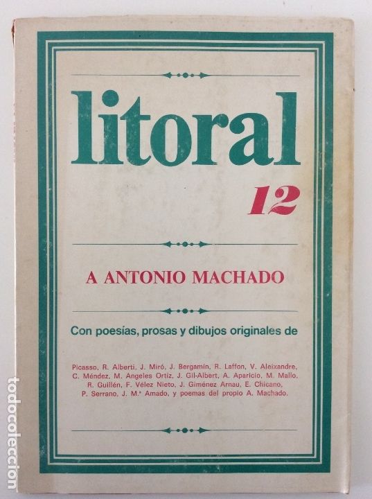 Coleccionismo de Revistas y Peri&oacute;dicos: REVISTA LITORAL 12. A ANTONIO MACHADO. 1970