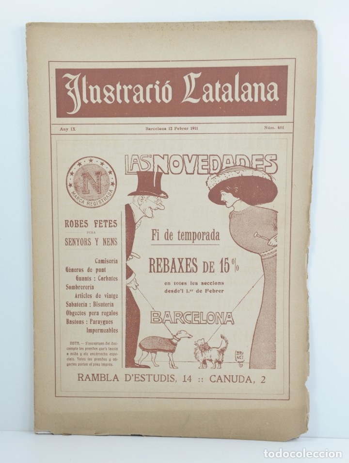Coleccionismo de revistas y peri&oacute;dicos: REVISTA SETMANAL ILUSTRACI&Oacute; CATALANA N&ordm; 401 12 DE FEBRERO DE 1911
