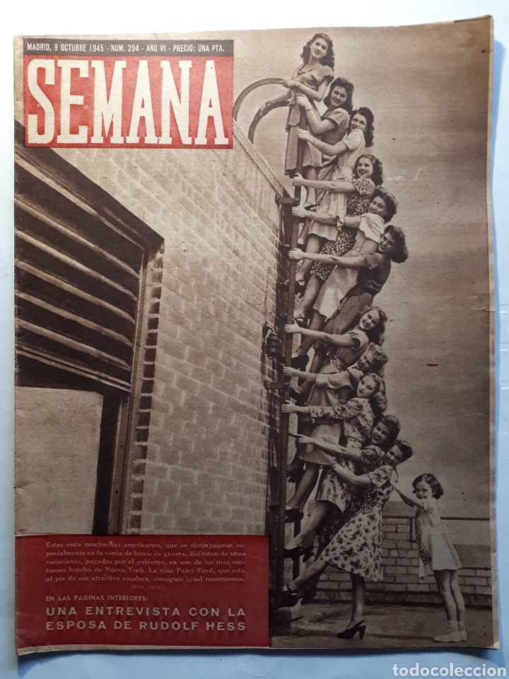 Coleccionismo de Revistas y Peri&oacute;dicos: Revista SEMANA. - N&uacute;m. 294 - A&ntilde;o VI - 9 Octubre 1945