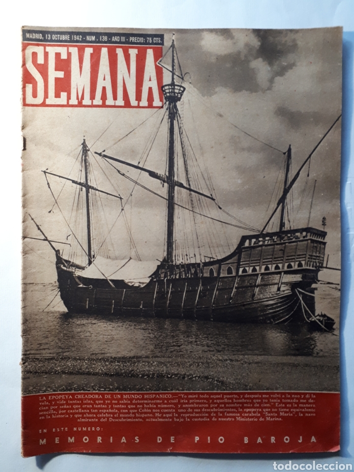 Coleccionismo de Revistas y Peri&oacute;dicos: Revista SEMANA. - N&uacute;m. 138 - A&ntilde;o III - 13 de Octubre de 1942