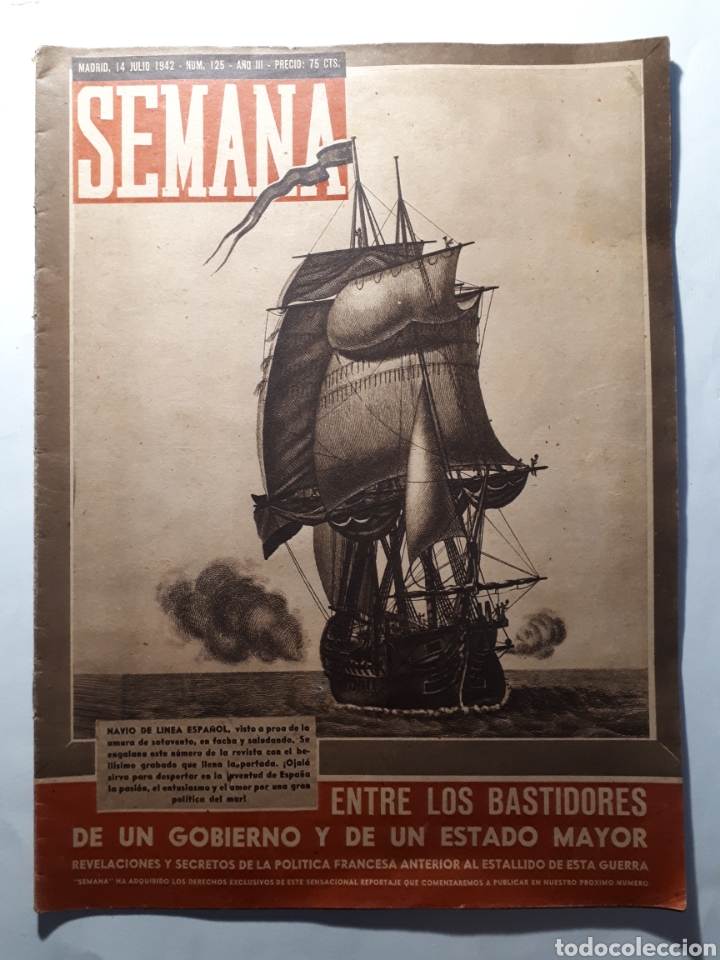 Coleccionismo de Revistas y Peri&oacute;dicos: Revista SEMANA. N&uacute;m.125 - A&ntilde;o III - 14 julio 1942
