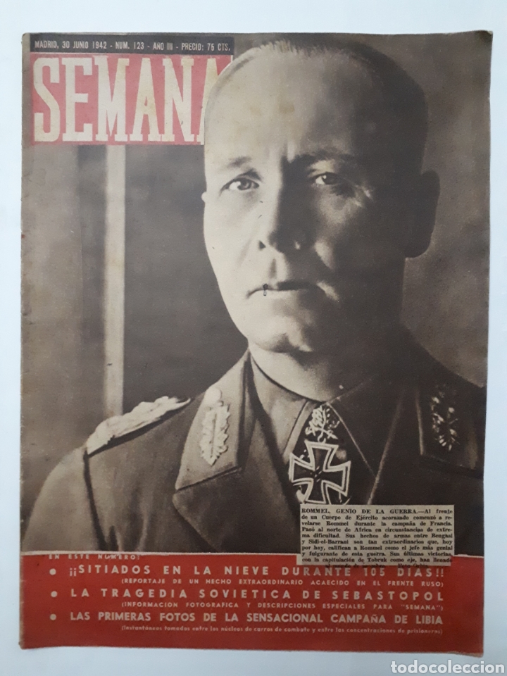 Coleccionismo de Revistas y Peri&oacute;dicos: Revista SEMANA. N&uacute;m. 123 - A&ntilde;o III - 30 junio 1942