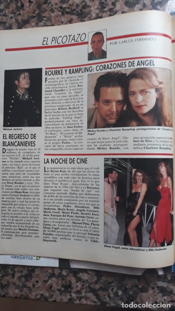 Coleccionismo de Revistas y Peri&oacute;dicos: bibi andersen pedro allmodovar elena vogel michael jackson mickey rourke charlotte rampling
