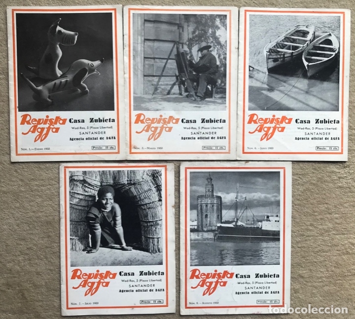 Collezionismo di Riviste e Giornali: Lote de 5 revistas de fotograf&iacute;a Agfa - A&ntilde;o 1933 - Publidad casa Zubieta ( Fot&oacute;grafo de Santander)