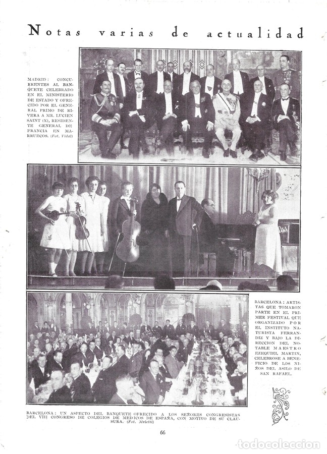 Collectionnisme de Revues et Journaux: 1930 HOJA REVISTA BARCELONA BANQUETE DE CLAUSURA VIII CONGRESO DE M&Eacute;DICOS DE ESPA&Ntilde;A