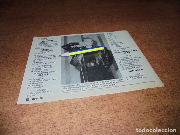 Coleccionismo de Revistas y Peri&oacute;dicos: CLIPPING 1986: MIGUEL BOS&Eacute;