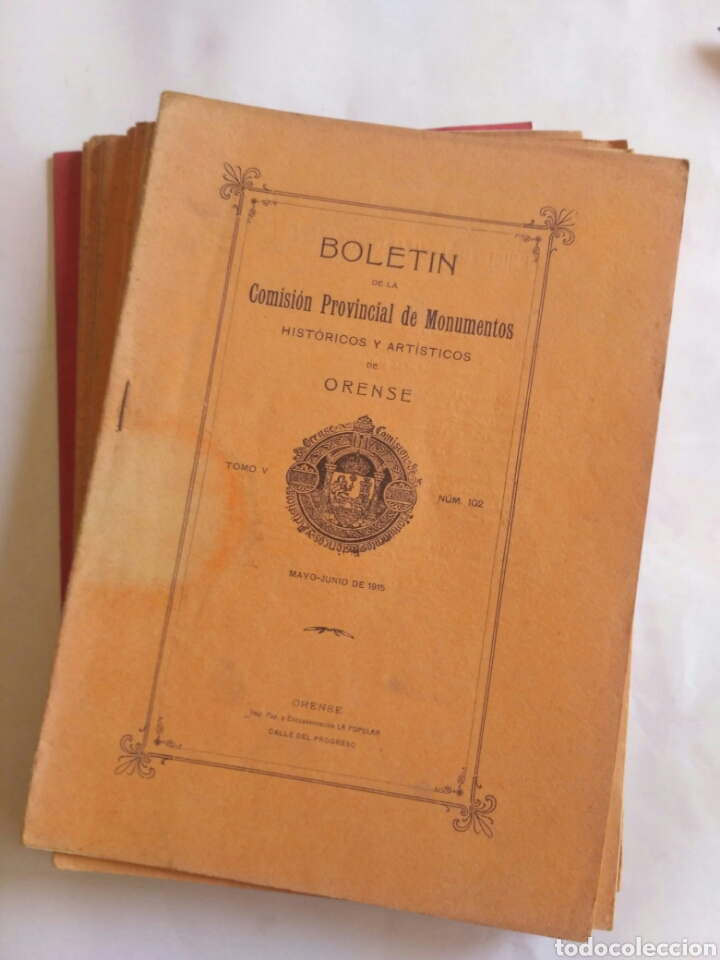 Collezionismo di Riviste e Giornali: 11 boletines Comisi&oacute;n de Monumentos de Orense. Tomo V, 1915 - 18. Galicia. Arqueolog&iacute;a.