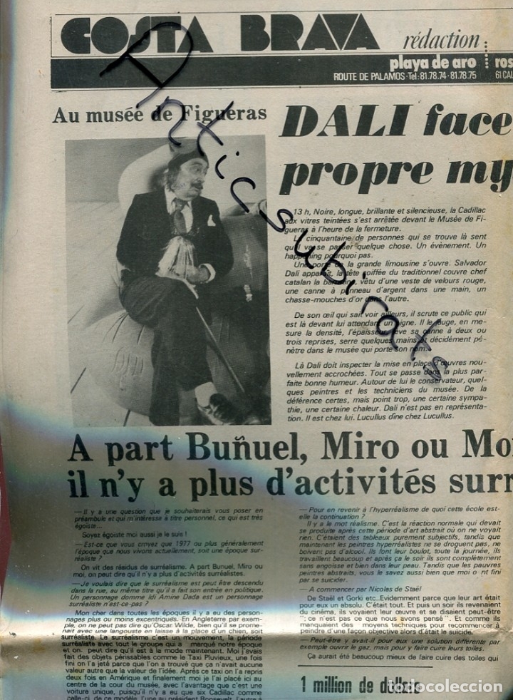 Collectionnisme de Revues et Journaux: PERIODICO FRANCES L' INDEPENDANT A&Ntilde;O 1977 SALVADOR DALI XAVIER CUGAT CHA-CHA-CHA A LLAFRANCH BU&Ntilde;UEL