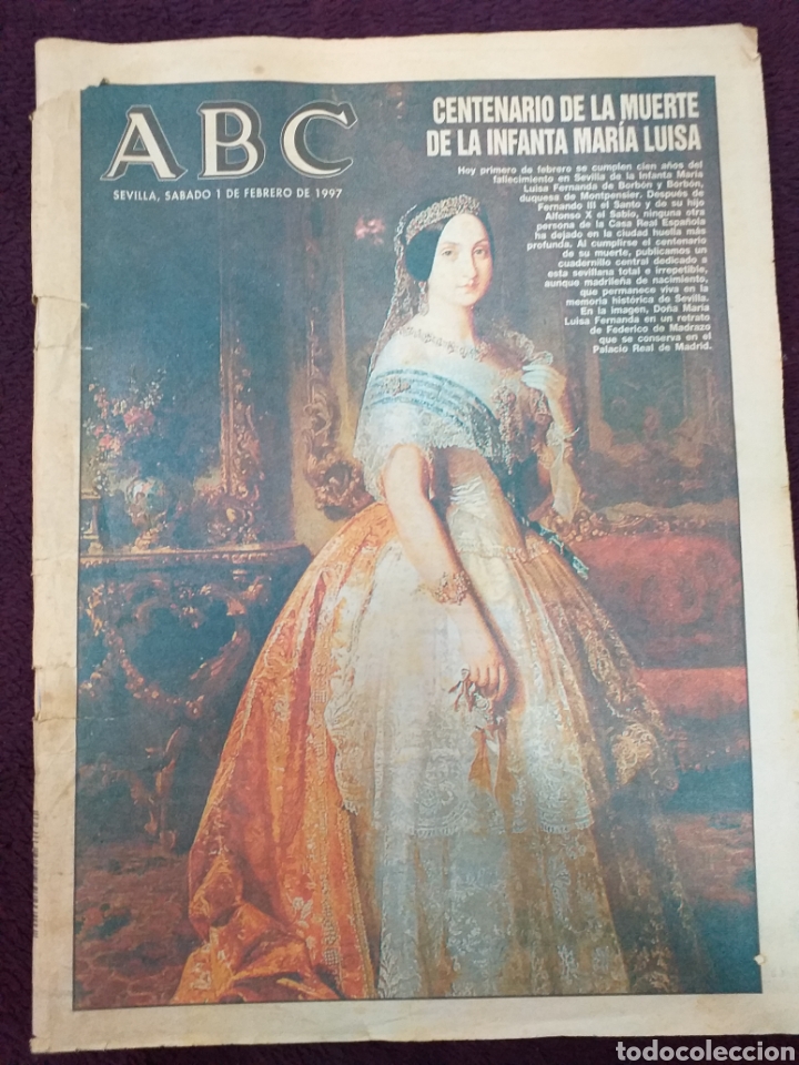 Coleccionismo de Revistas y Peri&oacute;dicos: ABC centenario muerte Infanta Mar&iacute;a Luisa febrero 1997