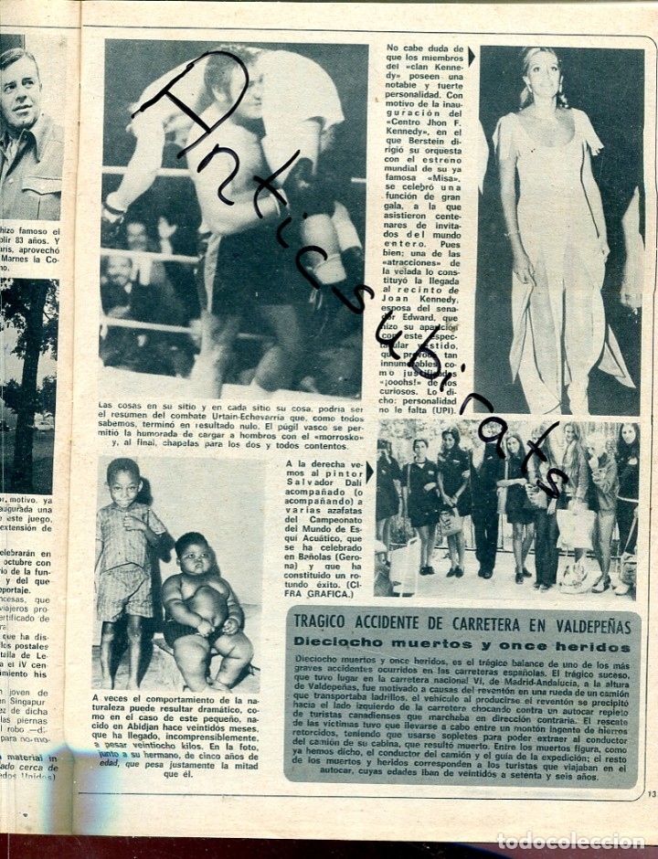 Coleccionismo de revistas y peri&oacute;dicos: REVISTA A&Ntilde;O 1971 SALVADOR DALI EN CAMPEONATO DE ESQUI ACUATICO EN BA&Ntilde;OLAS MUSEO DE CERA DE MADRID