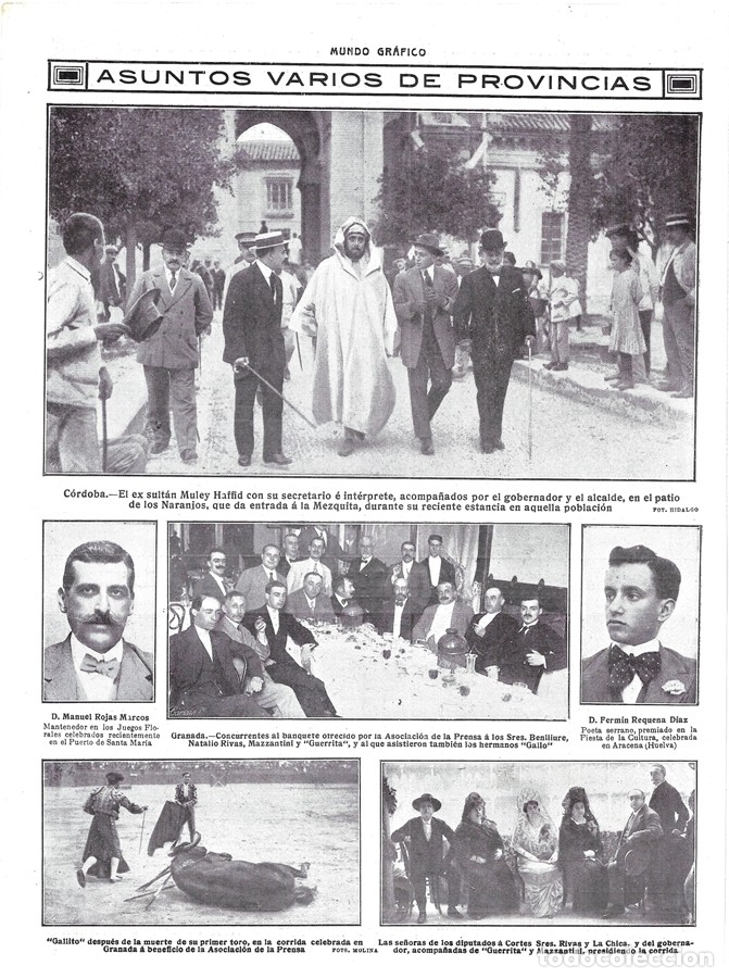 Coleccionismo de Revistas y Peri&oacute;dicos: 1914 HOJA REVISTA GRANADA CORRIDA DE TOROS BENEFICIO ASOCIACI&Oacute;N DE LA PRENSA TORERO GALLITO
