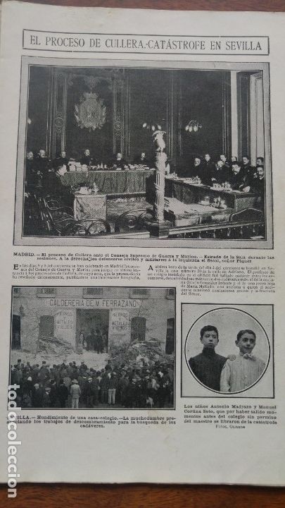 Collezionismo di Riviste e Giornali: EL PROCESO DE CULLERA Y INDULTO REOS CULLERA PALAMOS SEVILLA CRIMEN BARCELONA REVISTA 1912