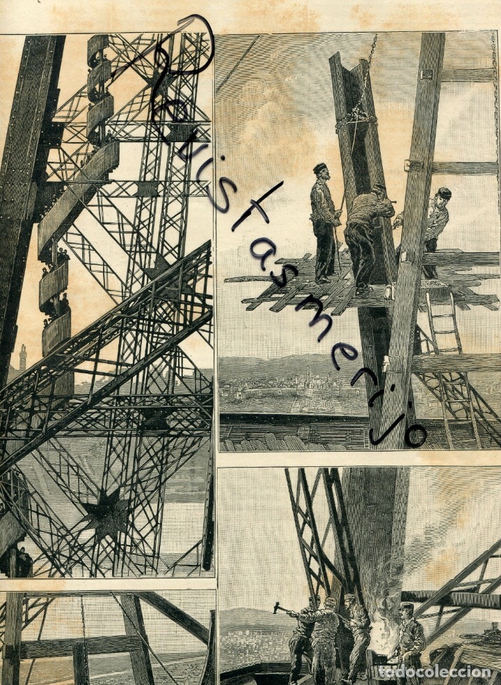 Sammeln von Zeitschriften und Zeitungen: REVISTA 1889 GRABADOS CONSTRUCCION DE LA TORRE EIFFEL PARIS