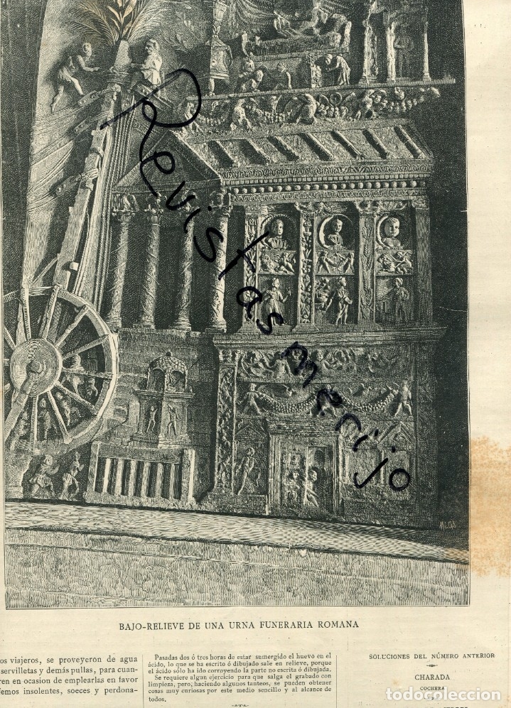 Sammeln von Zeitschriften und Zeitungen: REVISTA 1889 GRABADOS SAQUEO  ROMA VENTURINI EL HUERFANATO DE MEUDON ISABEL KEYSER FUNERARIA ROMANA