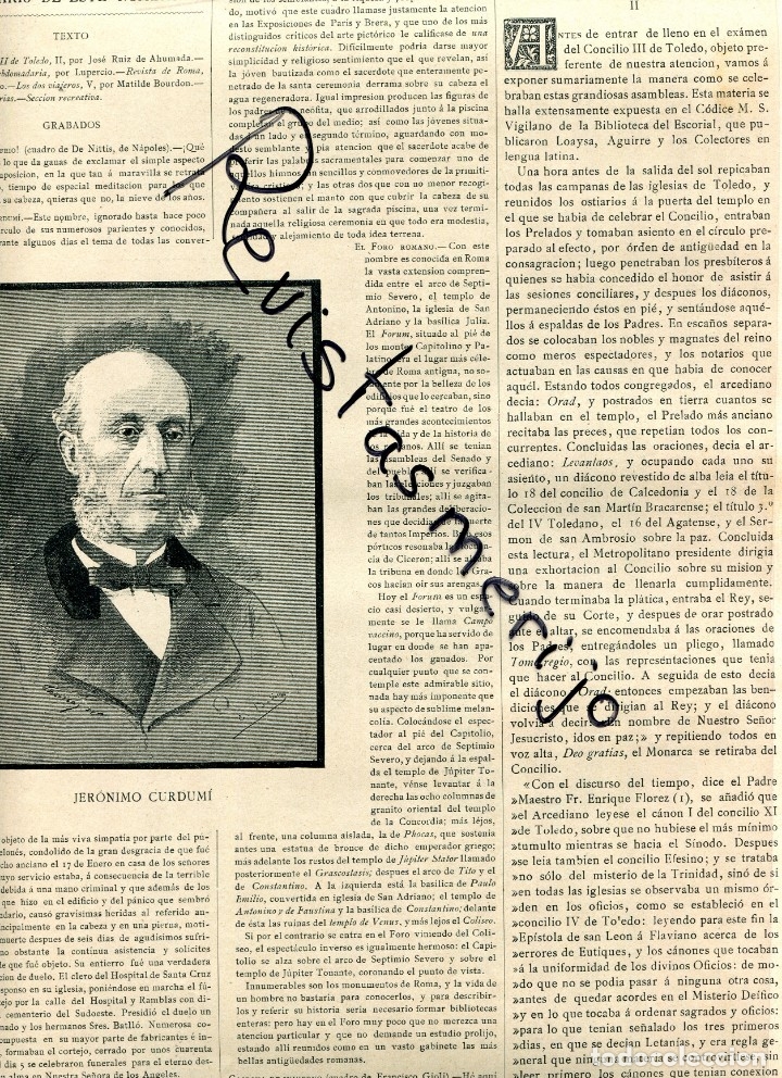 Collezionismo di Riviste e Giornali: REVISTA 1889 CONCILIO TERCERO DE TOLEDO JOSE RUIZ AHUMADA JERONIMO CURDUMI GRABADO FORO ROMANO