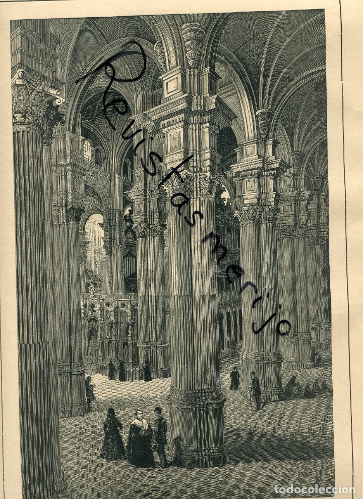 Collezionismo di Riviste e Giornali: REVISTA 1889 GRABADO GRANADA VISTA INTERIOR DE LA CATEDRAL LA MARTIR CORDOBESA JOSEFA PUJOL COLLADO