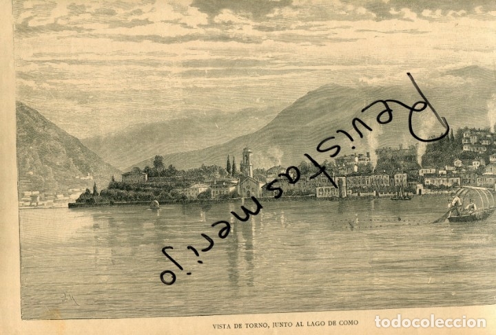 Coleccionismo de revistas y peri&oacute;dicos: REVISTA 1889 GRABADOS JUAN III SOBIESKY REY DE POLONIA DE VICTOR BRODZKI VISTA DE TORNO LAGO DE COMO