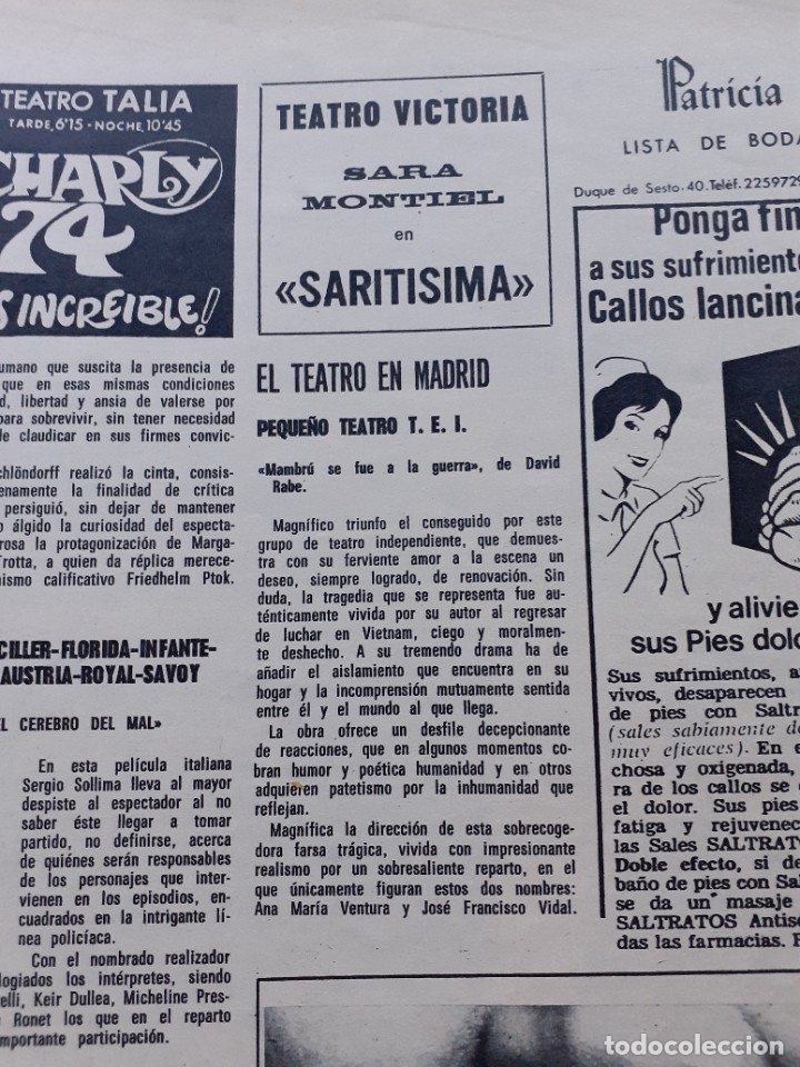 Coleccionismo de revistas y peri&oacute;dicos: sara montiel saritisima