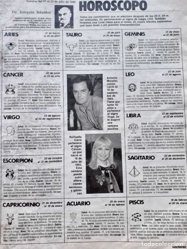 Coleccionismo de Revistas y Peri&oacute;dicos: raffaella carra rafaela antonio morales junior