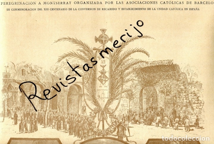 Coleccionismo de revistas y peri&oacute;dicos: REVISTA 1889 PEREGRINACION MONTSERRAT ASOCIACIONES CATOLICAS BARCELONA COMMEMORACION XIII CENTENARIO