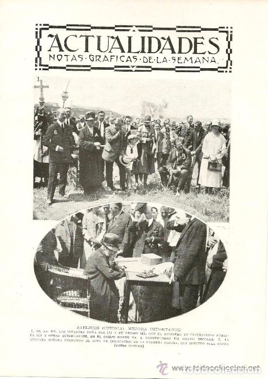 Coleccionismo de Revistas y Peri&oacute;dicos: * SAELICES , Cuenca * Primera piedra para grupo escolar - 1928