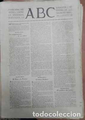 Coleccionismo de Revistas y Peri&oacute;dicos: ABC peri&oacute;dico. 85 n&uacute;meros. Del 1 de Enero 1903 al 12 de Enero de 1904