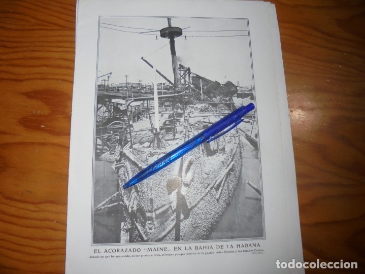 Collection Magazines and Newspapers: RECORTE : EL ACORAZADO MAINE, EN LA BAHIA DE LA HABANA. BLANCO Y NEGRO, 191 ?