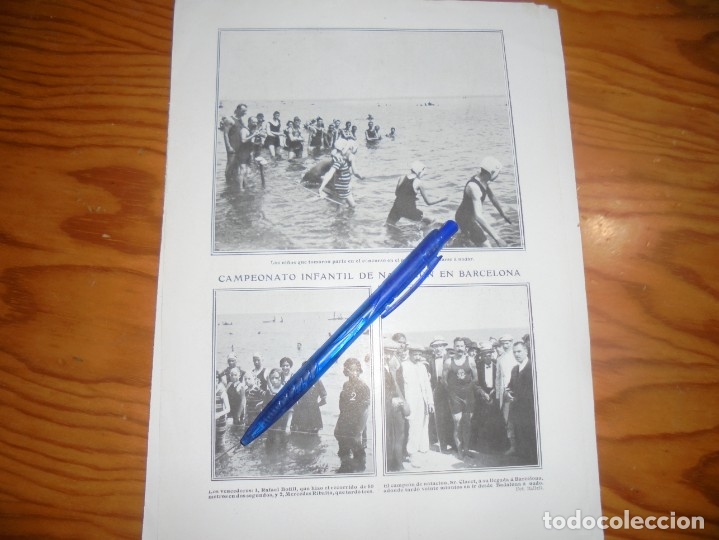 Collection Magazines and Newspapers: RECORTE : CAMPEONATO INFANTIL DE NATACION EN BARCELONA. BLANCO Y NEGRO, 191 ?