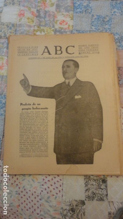 Coleccionismo de Revistas y Peri&oacute;dicos: ANTIGUO PERIODICO ABC SEVILLA N&ordm; 10.644. 1937 GUERRA CIVIL